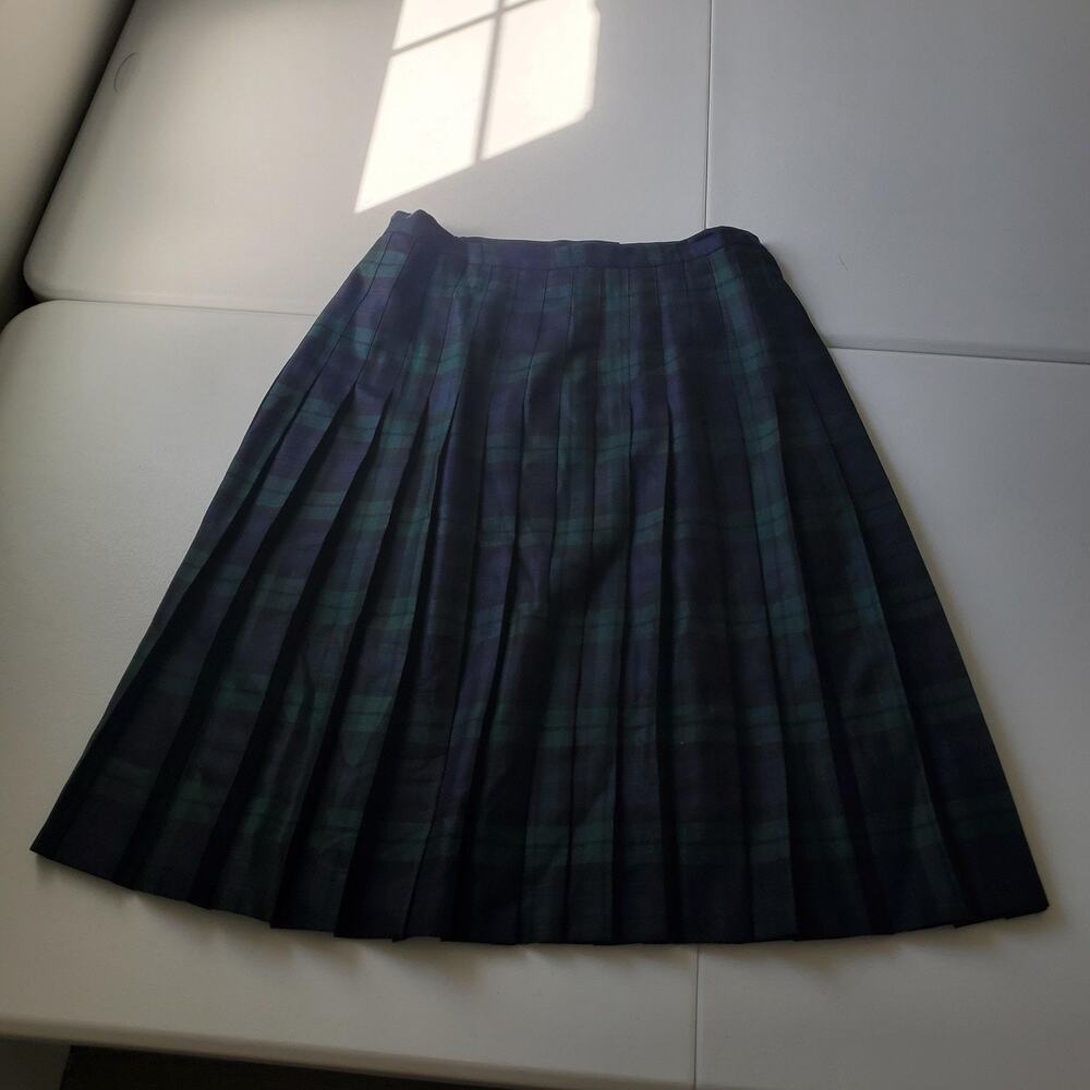 O'neil Of Dublin Skirt Womens 18 Blue Plaid Wool Pleated Midi Lined Ireland